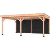 Westwood Douglas overkapping, 600 x 400, met zwarte achterwand, Comfort Plus