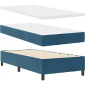 vidaXL Boxspring bed met kussen Donkerblauw 200 x 100 cm Fluweel