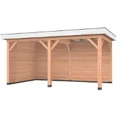 Westwood Douglas overkapping, 500 x 300, met achterwand en zijwand, Holland Basic
