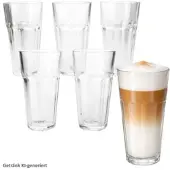 MamboCat 6-delige set QUEEN Latte Macchiato glazen stapelbaar van glas - 27022041