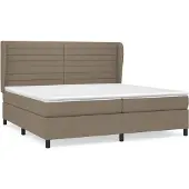 vidaXL Boxspring met matras stof taupe 200x200 cm