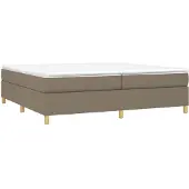 vidaXL Boxspringbed met matras, taupekleurig, 200x200 cm, gestoffeerd