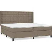 vidaXL Boxspringbed met matras, taupekleurig, 200x200 cm, gestoffeerd