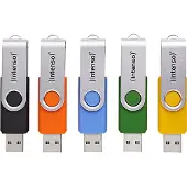 Intenso 3.2 Gen1 Office Line USB-stick 64 GB Geel, Groen, Blauw, Oranje, Zwart 3543595