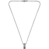 BOSS Black stainless-steel necklace with stripe-effect pendant