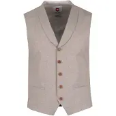 CARL GROSS Gilet mix en match Club of Gents beige linnen slim fit