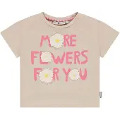 Stains & Stories gebloemde T-shirt beige Meisjes Katoen Ronde hals Bloemen - maat 122