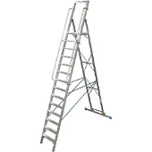 Krause Trapladder, met groot platform, aluminium, met 12 treden