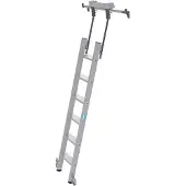 Krause Kastenladder met treden, aluminium, verrijdbaar, 6 treden
