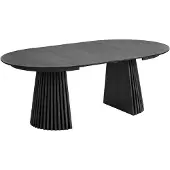 Ebuy24 Osaka eetkamertafel Inbegrepen 2 uitbreidingen, ø120x120-160-200cm zwart.