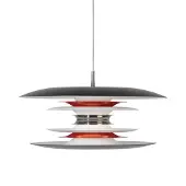 BELID Diablo plafondlamp Ø50 cm. Matzwart-glanzend rood