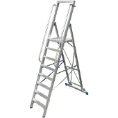 Krause Trapladder, met groot platform, aluminium, met 8 treden
