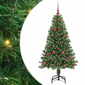 vidaXL Kunstkerstboom Groen 120 cm PVC en Staal en Kunststof