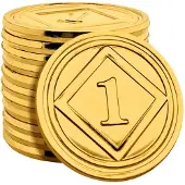 Combicraft glimmende plastic munten goud - per 100 stuks