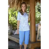 Ringella Katoenen pyjama blauw panterprint | Maat 48