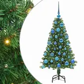 vidaXL Kunstkerstboom Groen 120 cm PVC en Staal en Kunststof