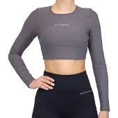 Fittastic Sportswear Longsleeve Backless Top Gray