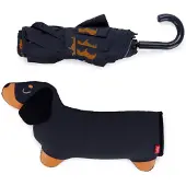 Balvi Paraplu Teckel Hond Zwart met Hoes