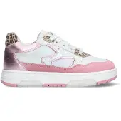 Braqeez sneakers roze/multi Meisjes Leer Panterprint - maat 26