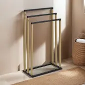 Idimex Handdoekbeugel KUNO modern design in zwart goud
