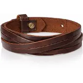 LGT JWLS Bruine leren armband met gesneden leer