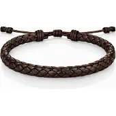 LGT JWLS Heren Armband Gevlochten Leer Bruin Verstelbaar