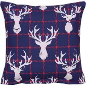 Carbotex Marineblauwe kussensloop Kerst 40x40 cm