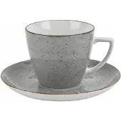 Witek Home Boss Grey Porseleinen Kop en Schotel 350ml