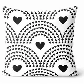 Domarex Decoratieve Kussensloop 40x40cm Zwart Wit Hartjes Geometrisch