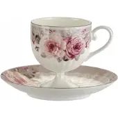 Marco polo Elegante Porseleinen Kop en Schotel met Rozen, 210 ml