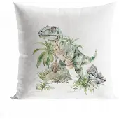 Markizeta Dino Velours Kussenhoes Kinderkamer 40x40 cm - Speels en Zacht