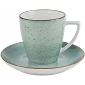 Witek Home Boss Mok 200ml met Schotel - Handgeschilderd Marineblauw