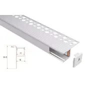 Livolo Stucprofiel | Inbouw | 1 Meter | Zijkant | Aluminium | 32.5 x 13 | COB