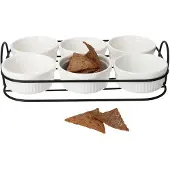 MamboCat 6-delig set BIANCA schalen wit met zwart metalen mandje – 83714