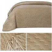 Cotton World Luxe Wattenaarde Pluche Sprei Tommaso Beige 170x210 cm