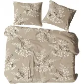 Karo Kussenhoes Kora 40x40 Cappuccino Bladeren - 100% Katoen