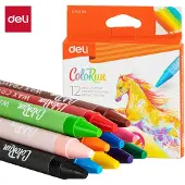 Deli Krijtjes 12 Kleuren - Vloeiend en Veilig Tekenen