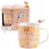 Nac Porseleinen Mok met Hondenprint - 330ml - Roze Cadeau