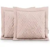 AmeliaHome Decoratieve Kussenslopen Set 45x45cm Roze - Stijlvolle Woonkameraccessoires