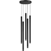 LEDLUX Moderne Zwarte Plafondlamp 5x G9 Hangend Tuba Design