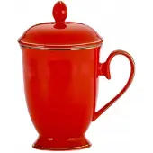 Marco polo Porseleinen Theemok met Zeef & Deksel - Rood, 325 ml
