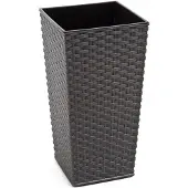 Lamela Grijze Rotan Plantenbak 40x40x75cm met Inzetstuk
