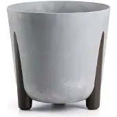 HowHomely Grote Betonlook Pot met Poten - Grijs - 30x29cm