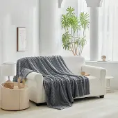 Fitizzio Zachte Pluche 3D Bubble Deken 160x200cm - Antracietgrijs