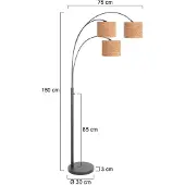 Steinhauer Vloerlamp Sparkled Light, bruin / roest, Woon-/ Eetkamer, metaal, Modern, vloerlamp