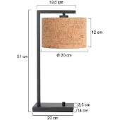 Steinhauer Tafellamp Stang met kurk kapje Ø20cm