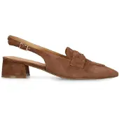 Manfield Bruine suède slingbacks | Maat 38