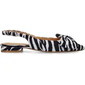 Manfield Off white zebra slingbacks met strik | Maat 39