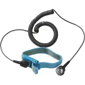 Treston ESD textiel polsband met spiraalkabel, 1 megohm weerstand