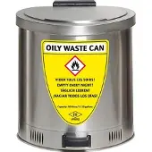 ASECOS Afvalcontainer, rvs, automatisch sluitend deksel en voetpedaal, 50 l volume